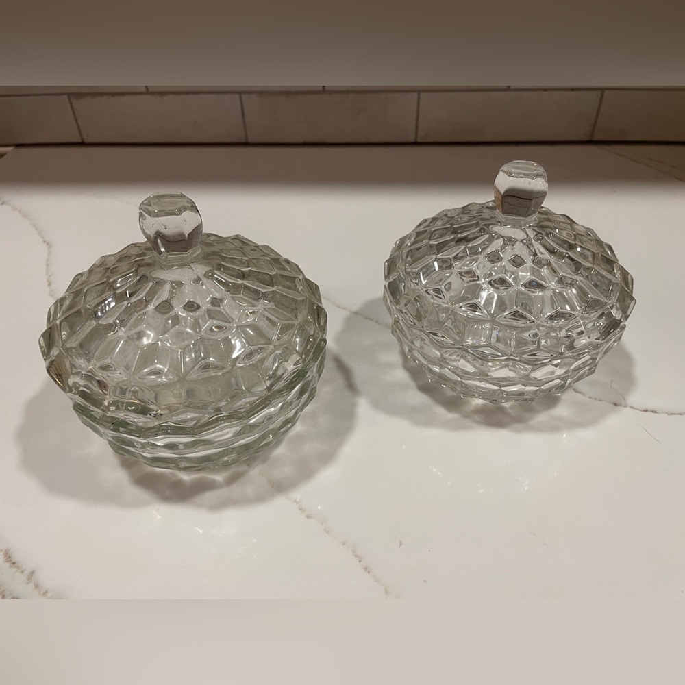 Fostoria America Cubist Candy Dish with Lid